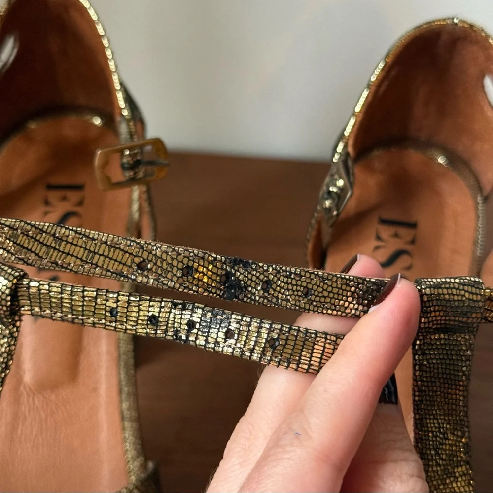 Esska Valerie Gold Heel Strappy Sandal - 39 - Picture 10 of 10